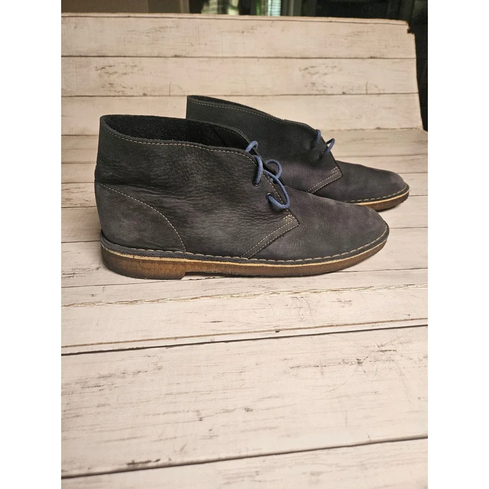 Clarks Originals Mens Desert Boots Navy Blue Suede Chukka Crepe Sole 11 M 63687
